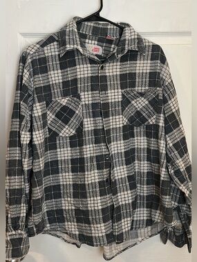 Grunge Vintage Van Cort Black & White Plaid Flannel Shirt